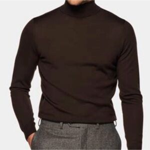 Men's Banana Republic Brown Turtleneck Sweater 100% Merino Wool small